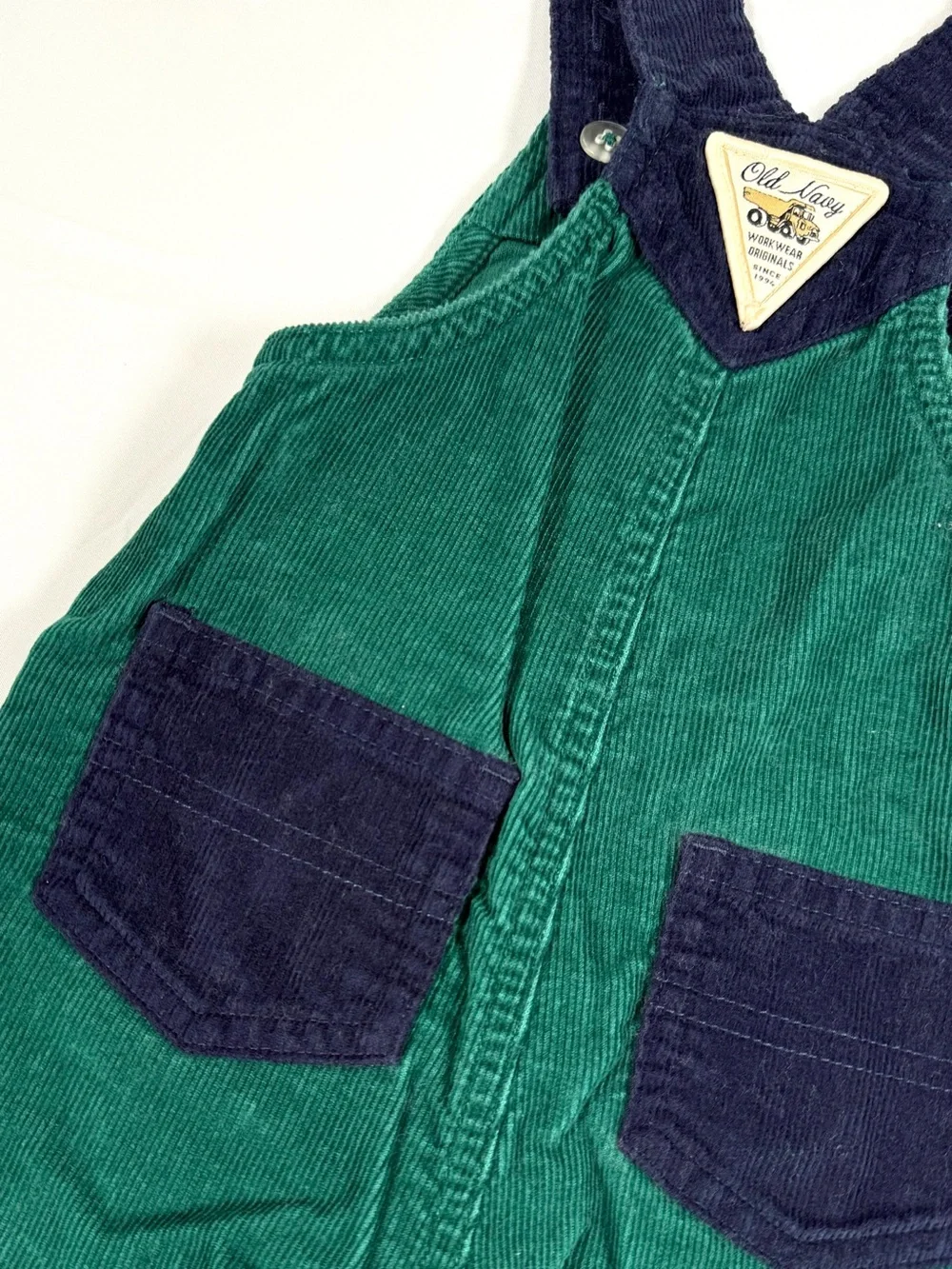 OLD NAVY Baby Corduroy Overalls 6-12M Workwear Retro Carpenter Utility Preppy